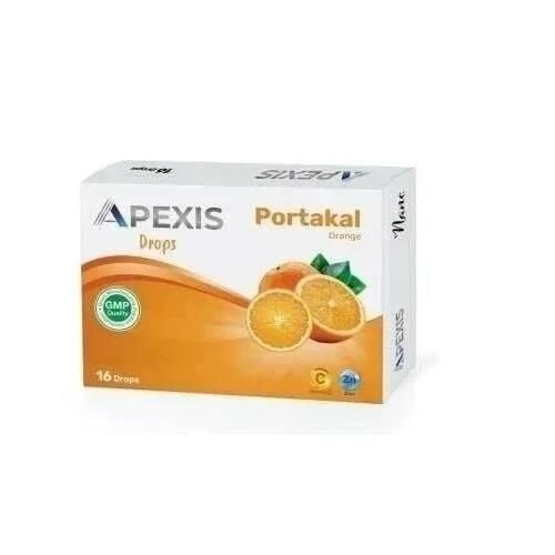 Apexis Drops Portakal Aromalı Pastil 16'lı - Apexis