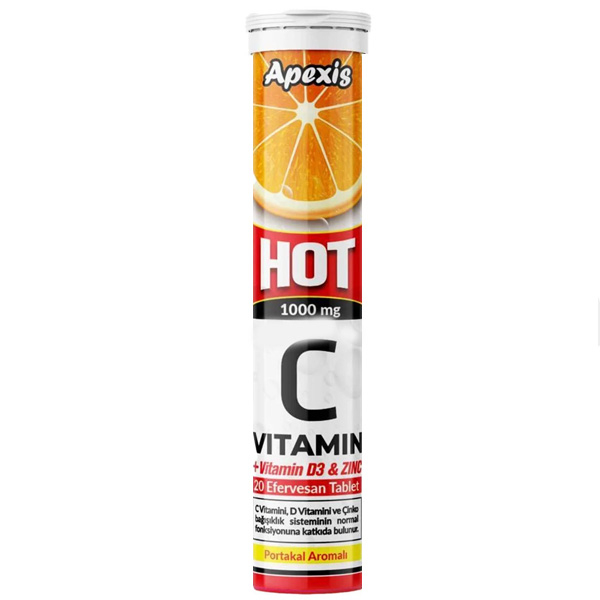 Apexis Vitamin C+ Çinko Hot Efervesan Tablet 20'li - 1