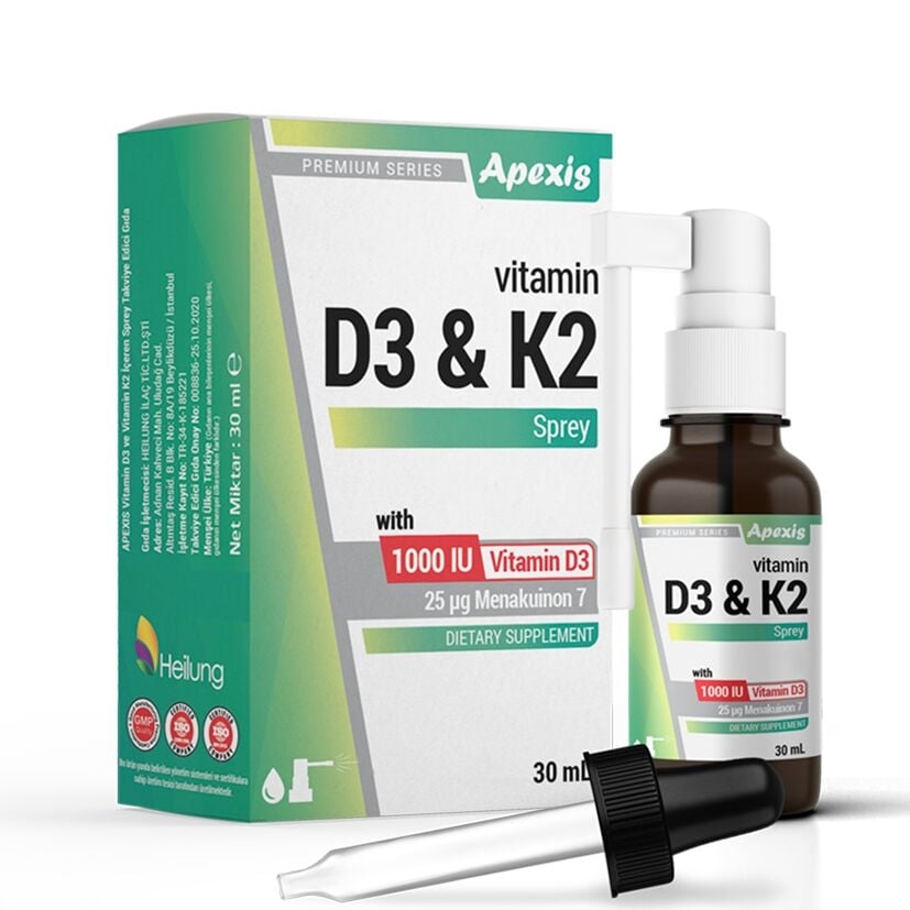 Apexis Vitamin D3 & K2 Takviye Edici Gıda Sprey 30 ml - 1