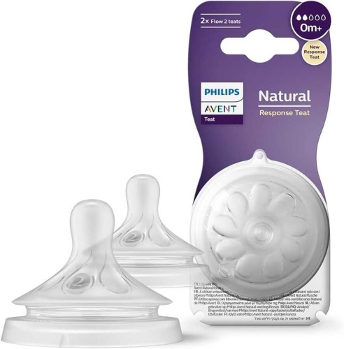 Avent Natural Response Biberon Emziği 2 Numara +0 Ay 2'li - Avent