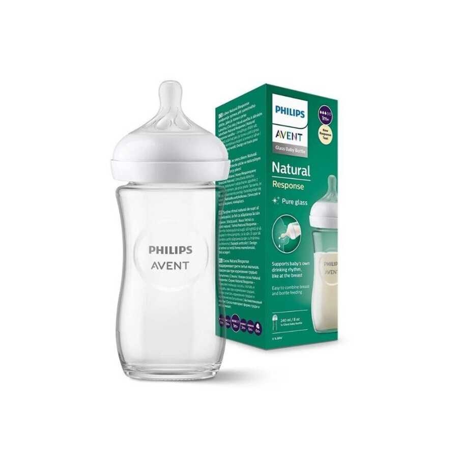 Avent Natural Response Doğal Tepkili Cam Biberon 1+ Ay 240 ml - 1