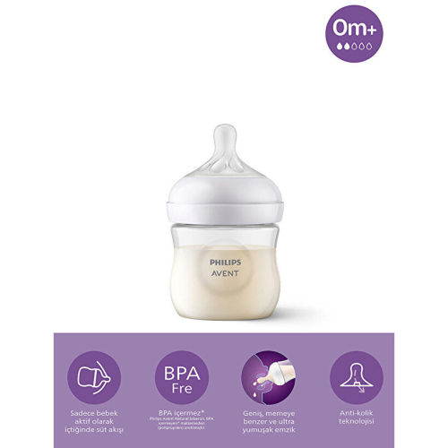 Avent SCY900/01 Natural Response Doğal Tepkili PP Biberon 0-3 Ay 125 ml - Avent