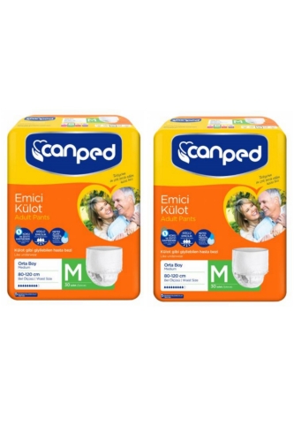 Canped Emici Külot Hasta Bezi Orta Boy Medium 2 Paket 60 Adet - Canped