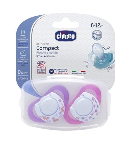Chicco Physio Silikon Emzik Kız 6-12 Ay+ 2'li Kız - 1