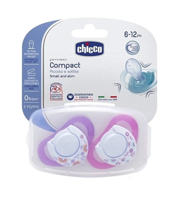 Chicco Physio Silikon Emzik Kız 6-12 Ay+ 2'li Kız - 1