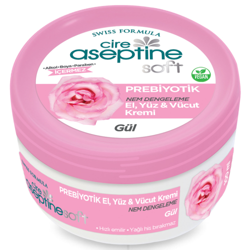 Cire Aseptine Soft Prebiyotik Gül El Yüz ve Vücut Kremi 100 ml - 1