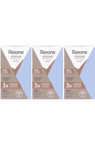 Rexona Clinical Protection Shower Clean 45ml X 3 Adet - 1