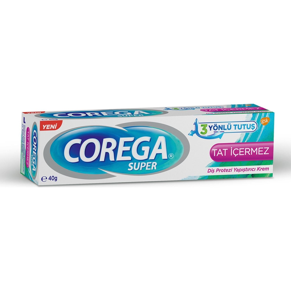 Corega Süper Diş Protezi Yapıştırıcı Tat İçermez Krem 40 gr - 1