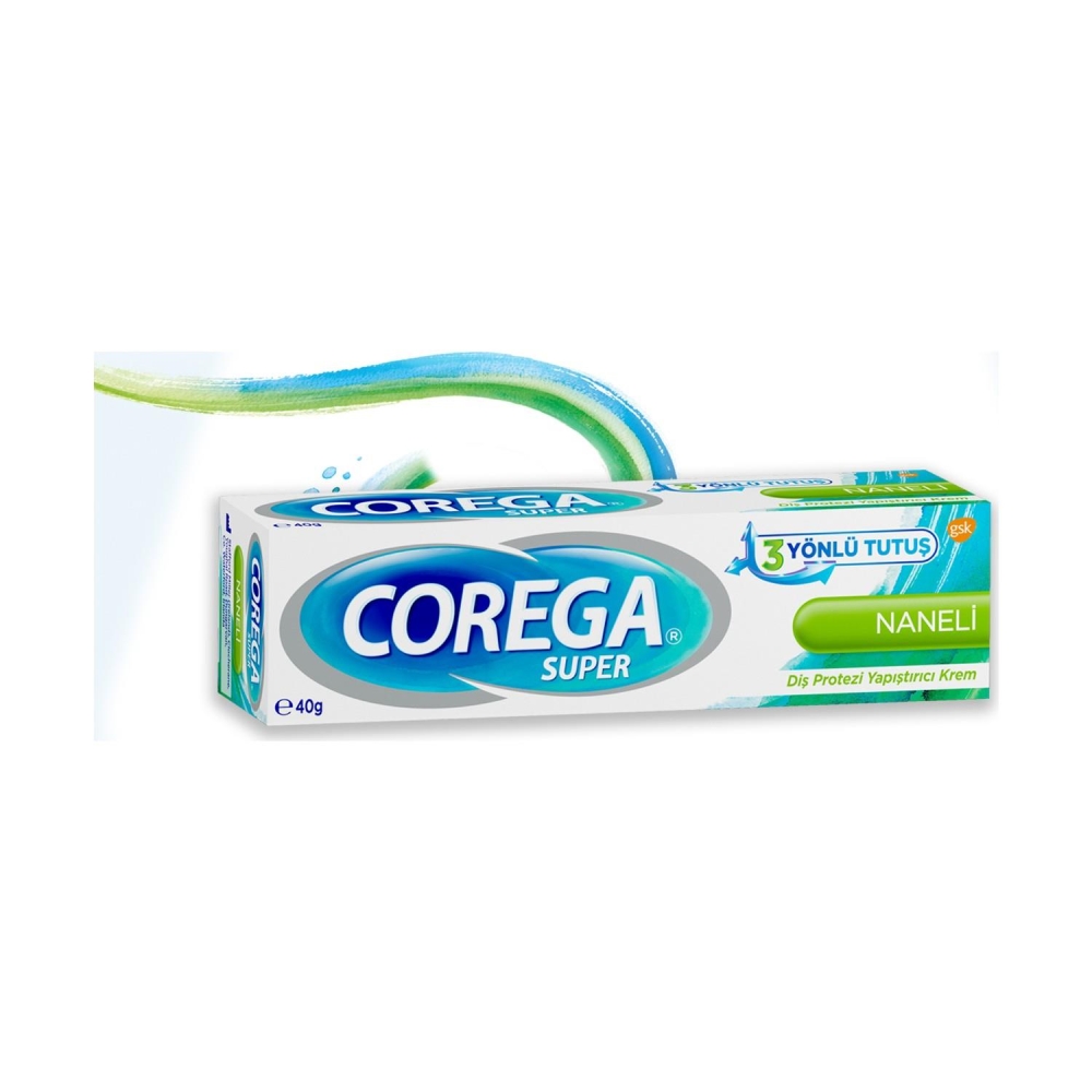 Corega Süper Protez Yapıştırıcı Naneli Krem 40 gr - 1