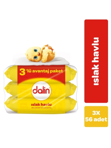 Dalin Islak Mendil 56 Yaprak - 3'lü Avantaj Paketi - Dalin