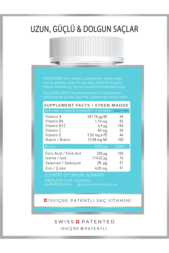 Hair Vegan Gummy Saç Vitamini 3x60 Adet - 2
