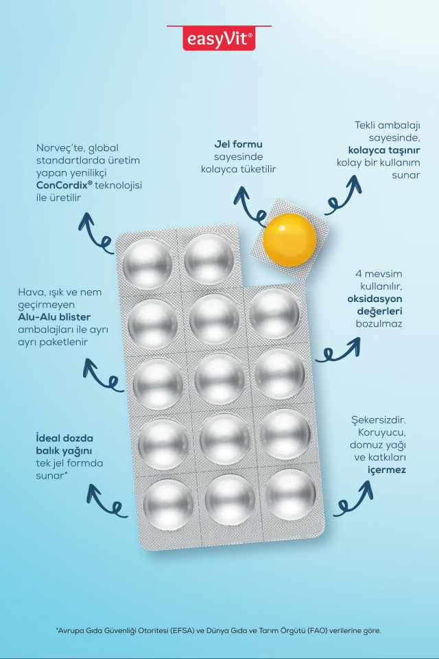 EasyFishoil Focus 30 Çiğneme Tableti