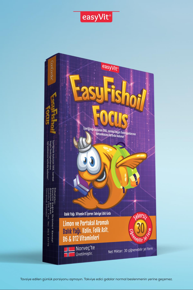 EasyFishoil Focus 30 Çiğneme Tableti