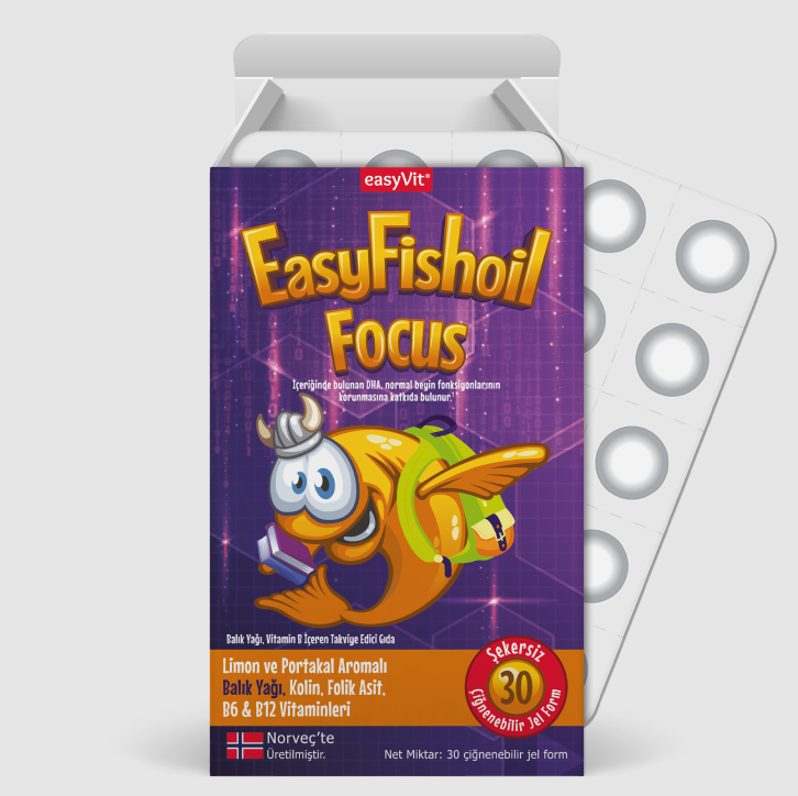 EasyFishoil Focus 30 Çiğneme Tableti