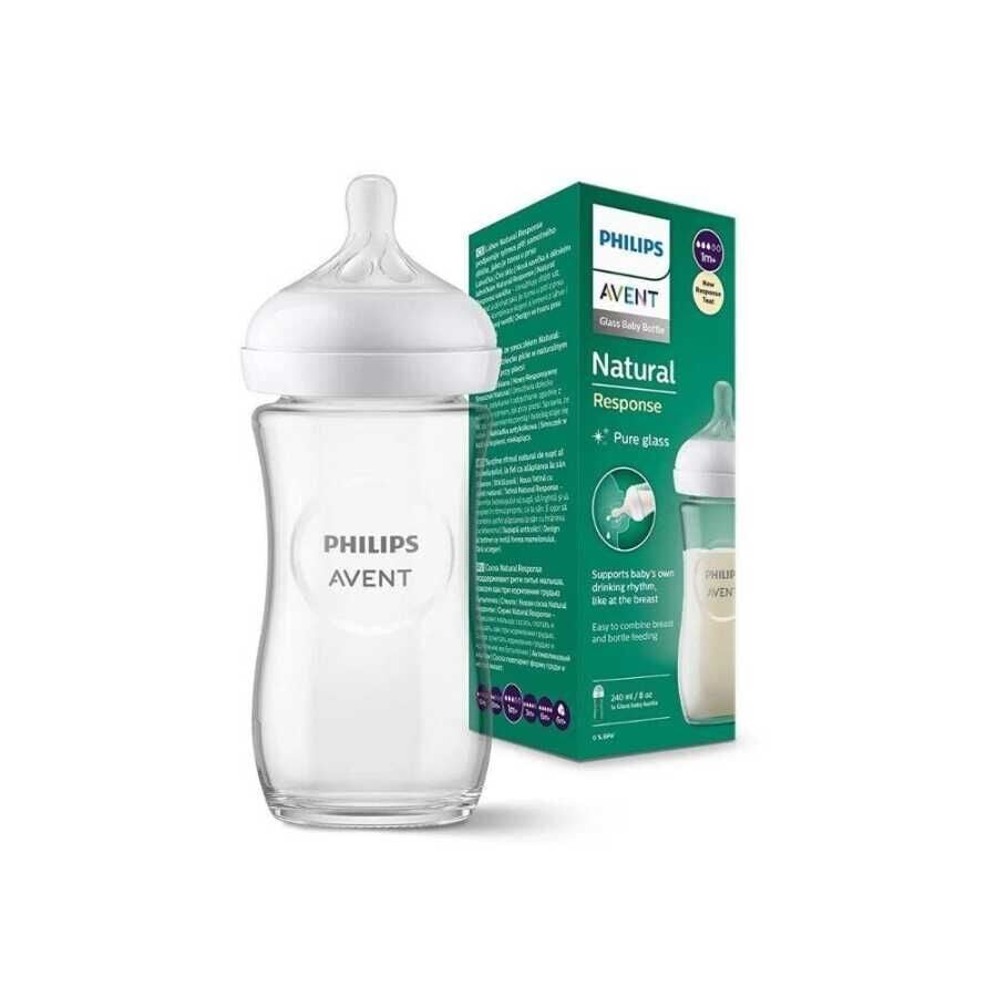 Avent SCY933/01 Natural Response Doğal Tepkili Cam Biberon 3-6  Ay 240 ml