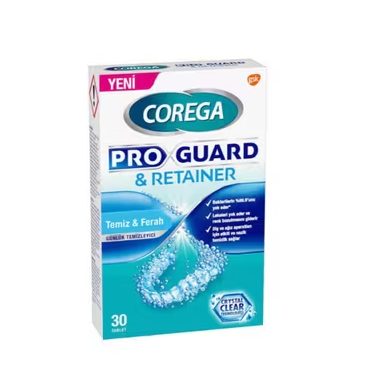 Corega Pro Guard & Ortodontik Günlük Diş Protezi Temizleyici 30 Tablet