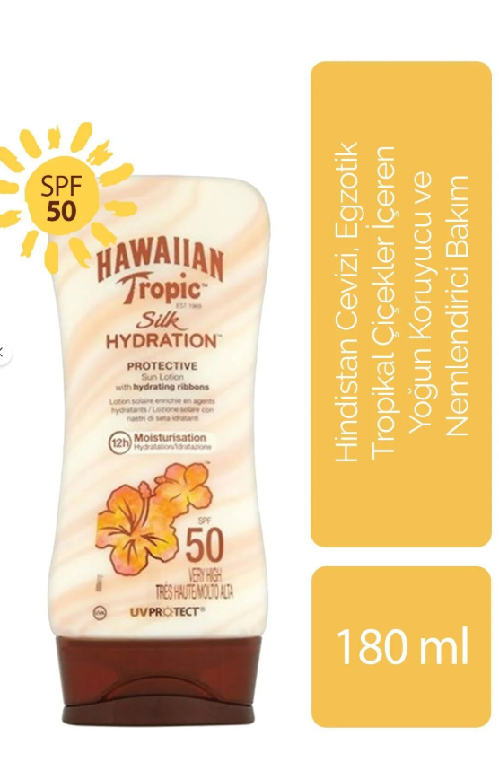 Hawaiian Tropic Lotion Silk Hydration SPF50 180 ml