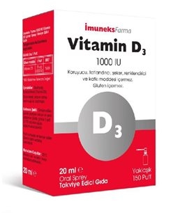 İmuneks Vitamin D3 1000 IU Sprey 20 ml - 1