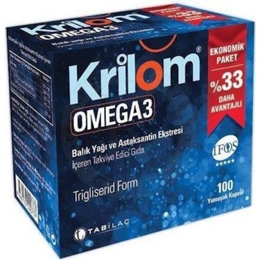 Krilom Omega-3 100 Yumuşak Kapsül - TAB İlaç