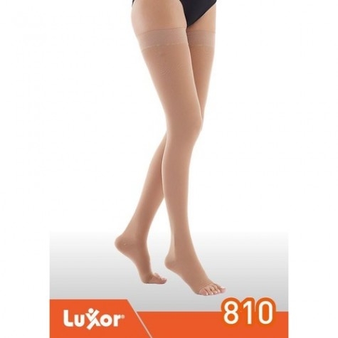 Luxor 810 CCL2 Orta Basınçlı Dizüstü Burnu Açık Varis Çorabı Ten Rengi No: 6 - 1