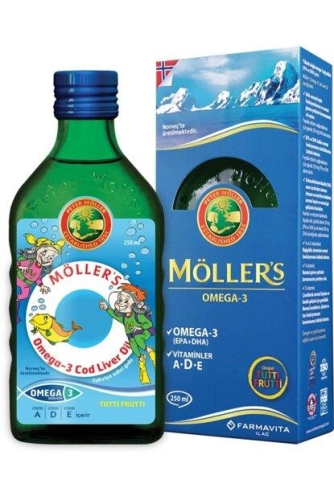 Möller's Omega-3 Balık Yağı Şurubu Tutti Frutti 250 ml - Mollers
