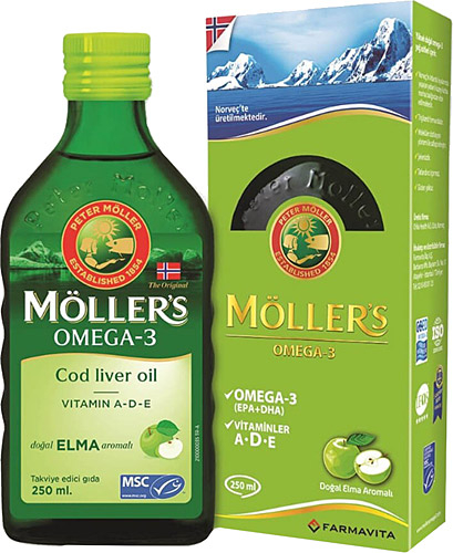 Möller's Omega 3 Doğal Elma Aromalı Balık Yağı Şurubu 250 ml - Mollers