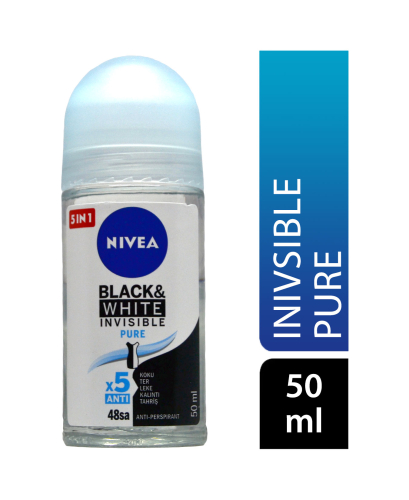 Nivea Invisible For Black & White Roll- On Pure 50 ml - Nivea