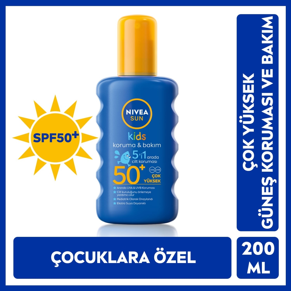 Nivea Sun Çocuk Güneş Spreyi Nemlendirici SPF50+ 200 ml - 1