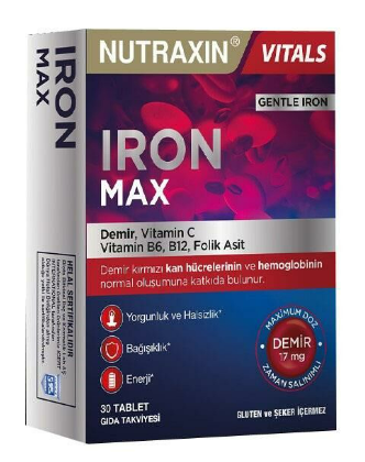 Nutraxin Iron Max 17 mg 30 Tablet - NUTRAXIN