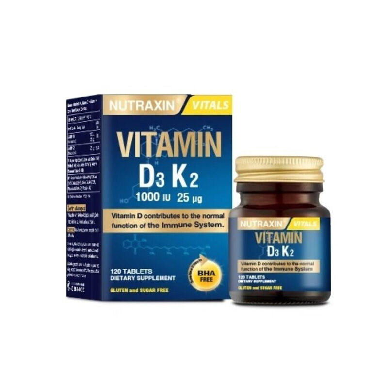 Nutraxin Vitamin D3K2 1000 IU 120 Tablet - 1