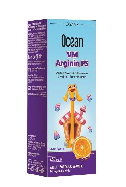 Ocean VM Arginin Ps Ballı Portakal Aromalı Şurup 150 ml - 1