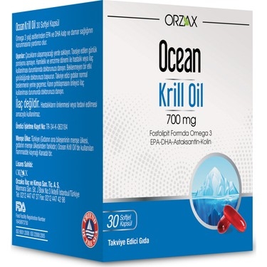 Ocean Krill Oil 500 mg 30 Kapsül - Orzax