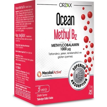 Ocean Methyl B12 Sprey 1000 mg 5 ml - Orzax