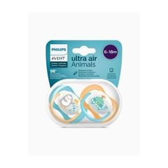 Philips Avent SCF080/70 Ultra Air Animals Emzik 6-18 Ay Erkek 2'li - 1