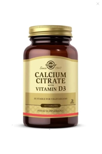 Solgar Calcium Citrate with Vitamin D3 250 mg 60 Tablet - Solgar