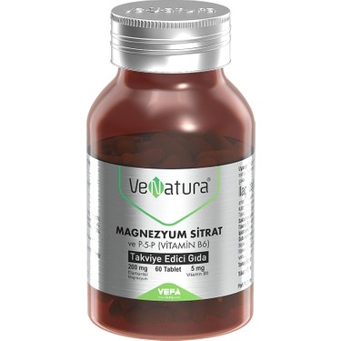 Venatura Magnezyum Sitrat ve P-5-P (Vitamin B6) 60 Tablet - VEFA