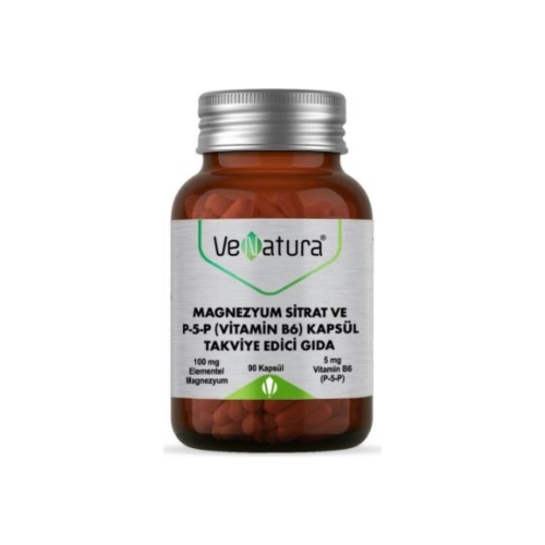 Venatura Magnezyum Sitrat ve P-5-P Vitamin B6 90 Kapsül - VEFA