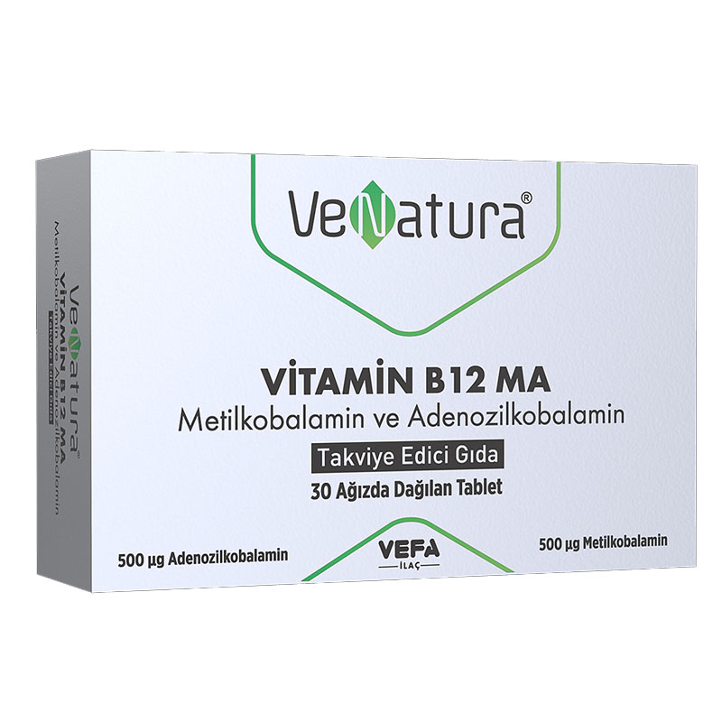 Venatura Vitamin B12 MA Metilkobalamin ve Adenozilkobalamin 30 Tablet - 1