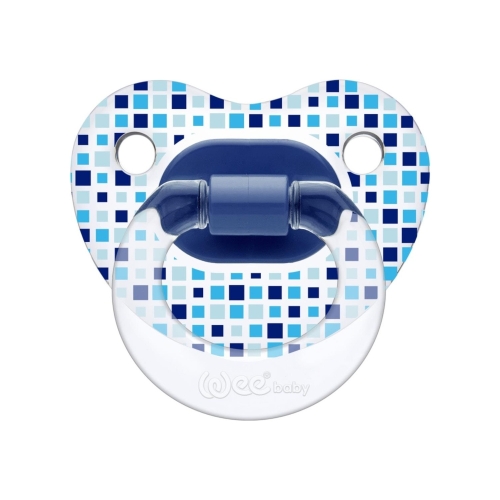 Wee Baby 836 Damaklı Emzik Şeffaf Desenli No: 1 - MAVİ - Wee Baby
